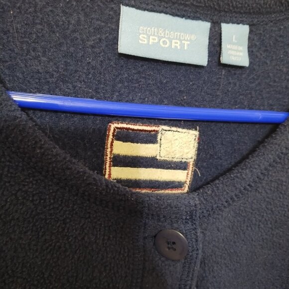 VTG Y2K Croft & Barrow Sport Embroidered Button Up Fleece Christmas Cardigan L - Picture 2 of 6